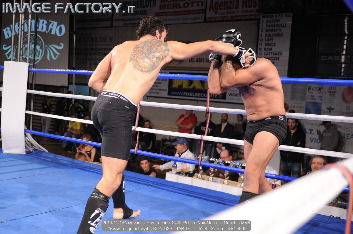 2013-11-16 Vigevano - Born to Fight 3403 Rob Le Noir-Marcello Monetti - MMA